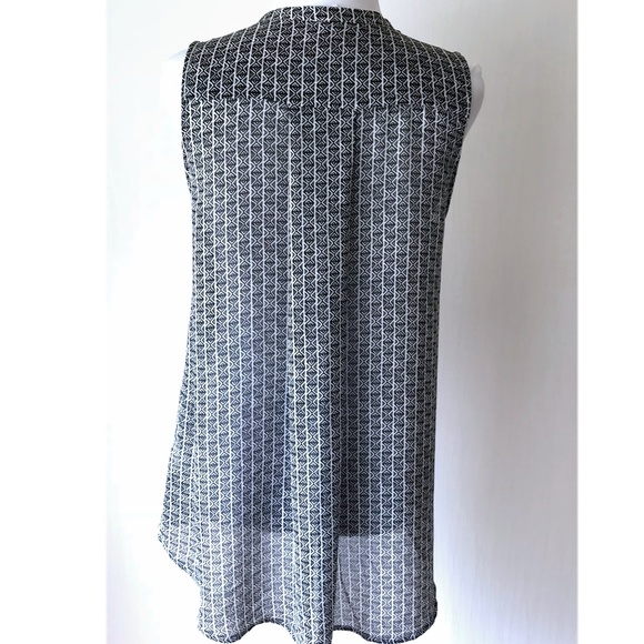 H&M Sheer Black & White Geometric Tank - Picture 7 of 8